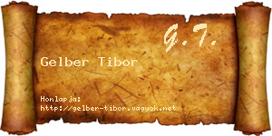 Gelber Tibor névjegykártya